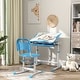 preview thumbnail 8 of 8, Height Adjustable Children School Study Desk with Tilt Desktop, Storage Drawer, Pen Slot, Hook, Ergonomic Table and Chair Set