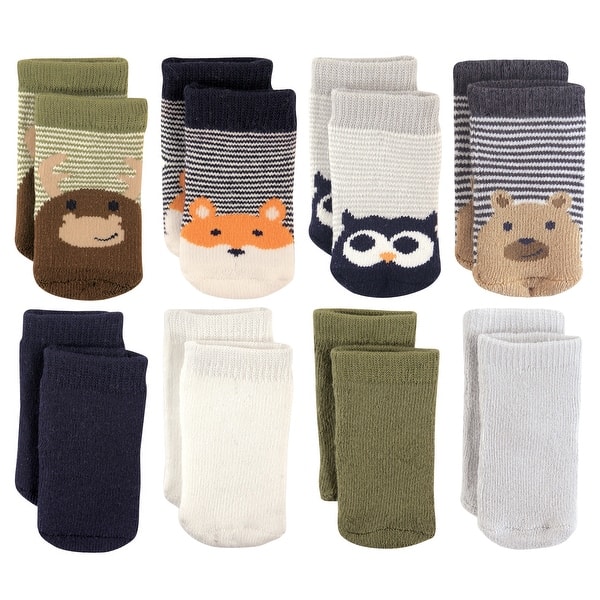 slide 1 of 1, Luvable Friends Baby Boy Fun Essential Socks, Fox Owl 0-6 Months - Fox Owl