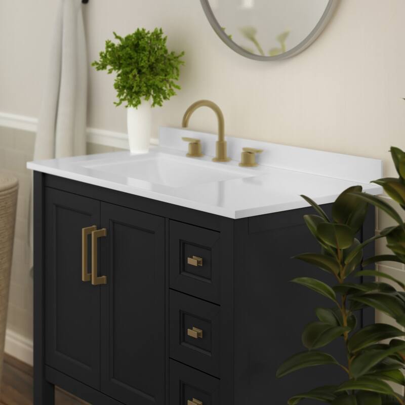 Bathroom Vanity with Sink, Open Storage, and Storage Drawers