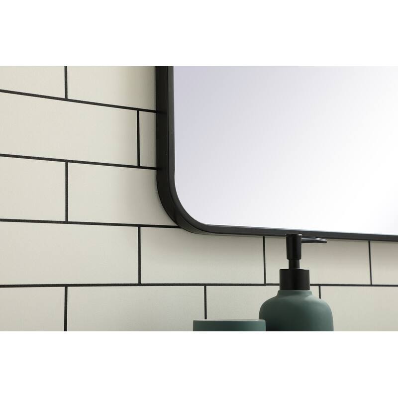 Ezra Soft Corner Metal Rectangular Mirror