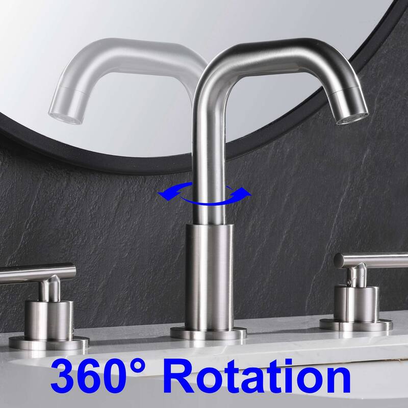 Widespread Bathroom Sink Faucet 3 Holes Bathroom Faucet 8 Inch Double Handle Vanity Basin Faucets