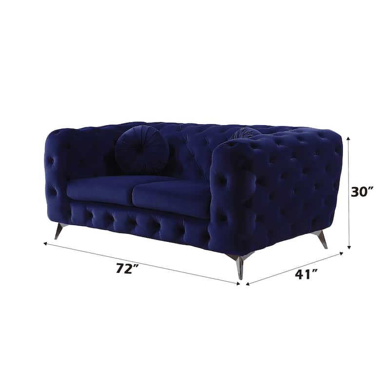 Blue Velvet Loveseat