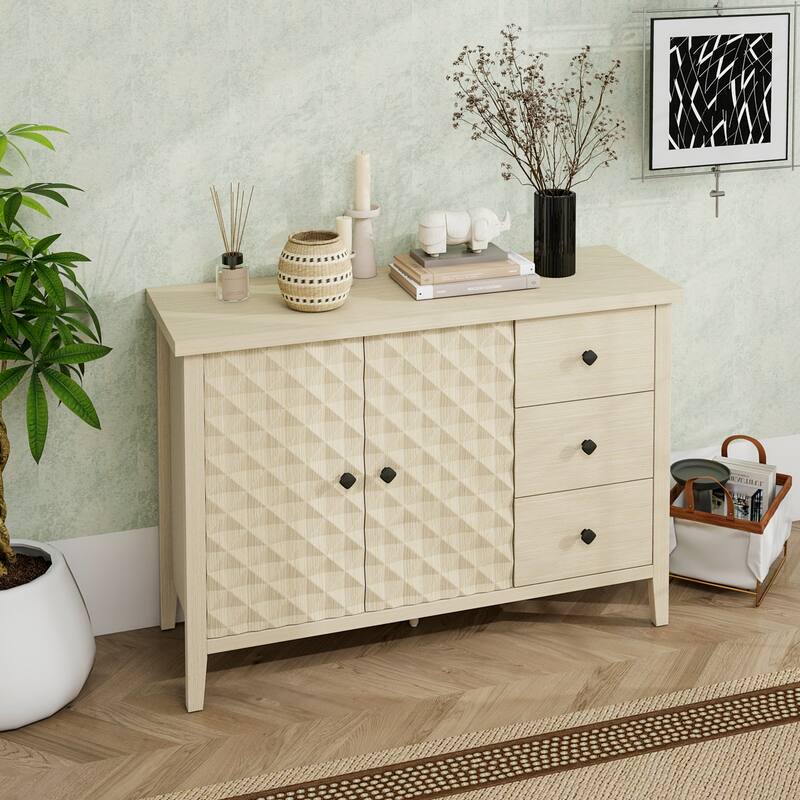 Modern 2 Door 3 Drawer Storage Cabinet