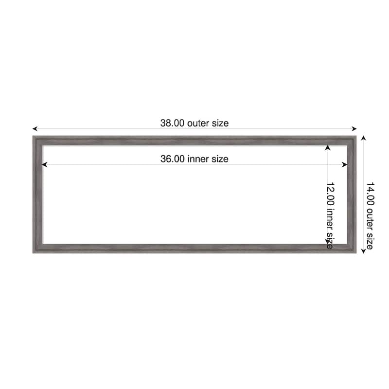 Amanti Art Florence Gold Framed Dry Erase Magnetic Board - 38 x 14 in - Florence Grey