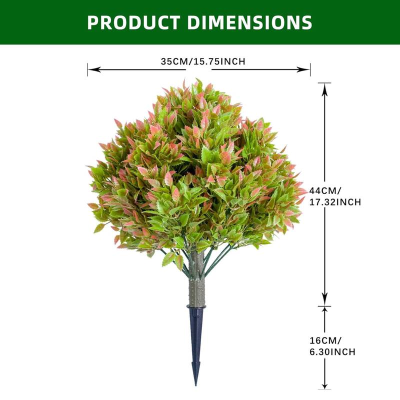 Set of 2 Inch Artificial Topiary Ball Tree with Spike for Home Decor - 2 pcs