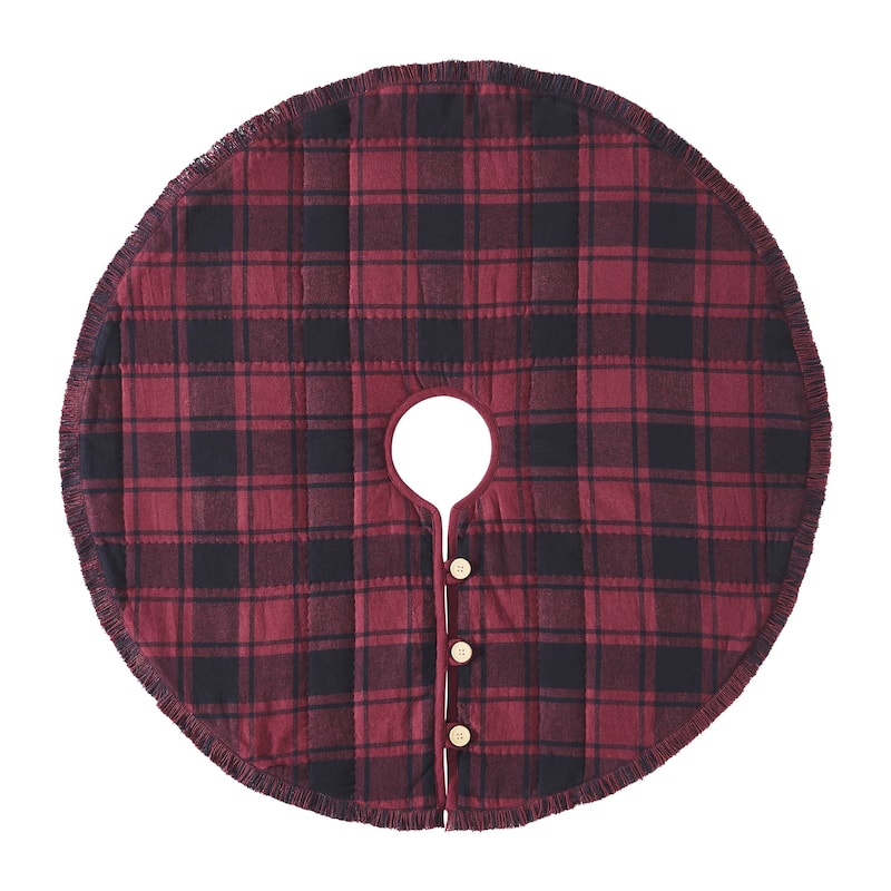 Cumberland Red Black Plaid Tree Skirt 24