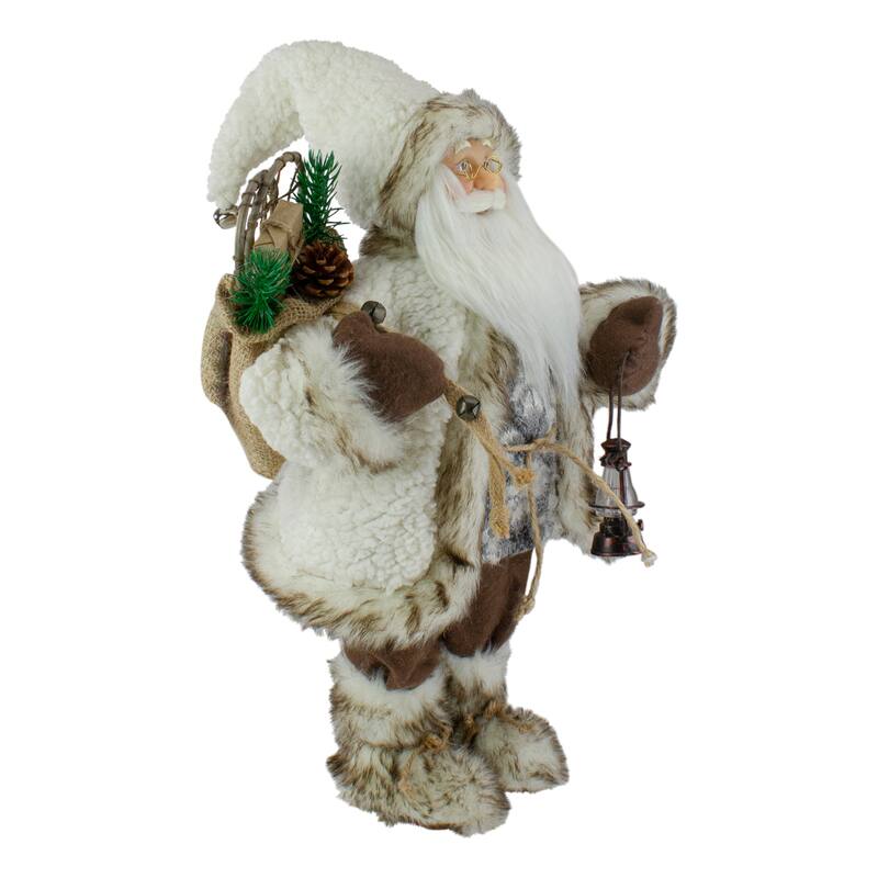 12" Snow Lodge Santa Christmas Figure with Lantern
