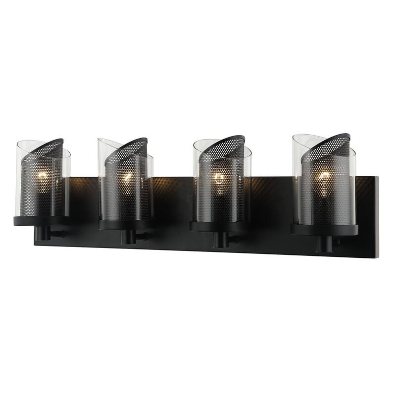 Varaluz So Inclined 4-Light Glass and Mesh Bathroom Vanity Light