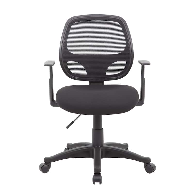Boss Commercial Grade Mesh Task Chair - Black with T- Arms