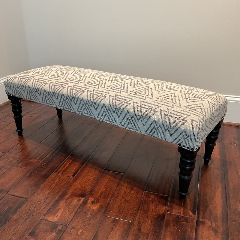 Handmade Cotton Upholstered Wood Bench - 48" L x 16" W x 16" H
