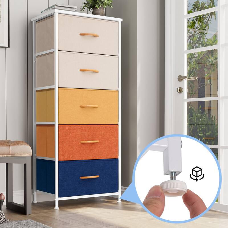 Crestlive Products Household 5-Drawer Vertical Dresser Storage Chest