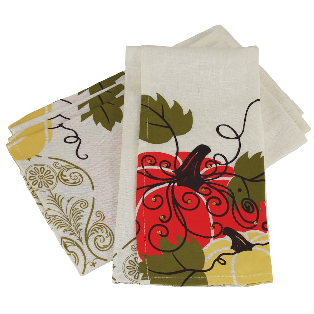 Pumpkin Kitchen Towels 16x22 - inch