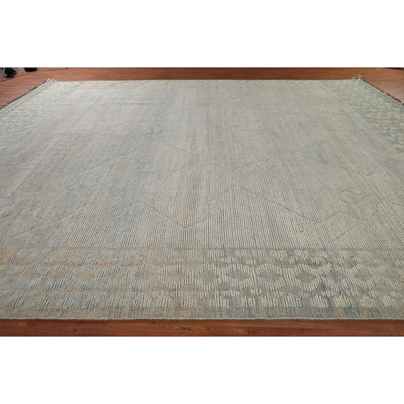 Moroccan Oriental Large Area Rug Handmade Wool Carpet - 12'2" x 16'1"