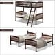 preview thumbnail 1 of 8, Costway Wood Solid Hardwood Twin Bunk Beds Detachable Safety Rail Brown - Twin