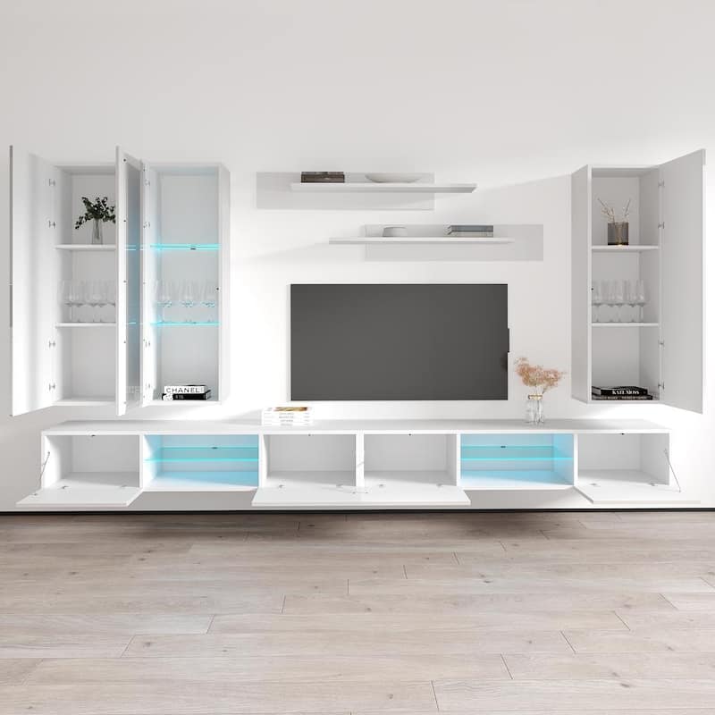Fly EF4 33TV Wall Mounted Floating Modern Entertainment Center