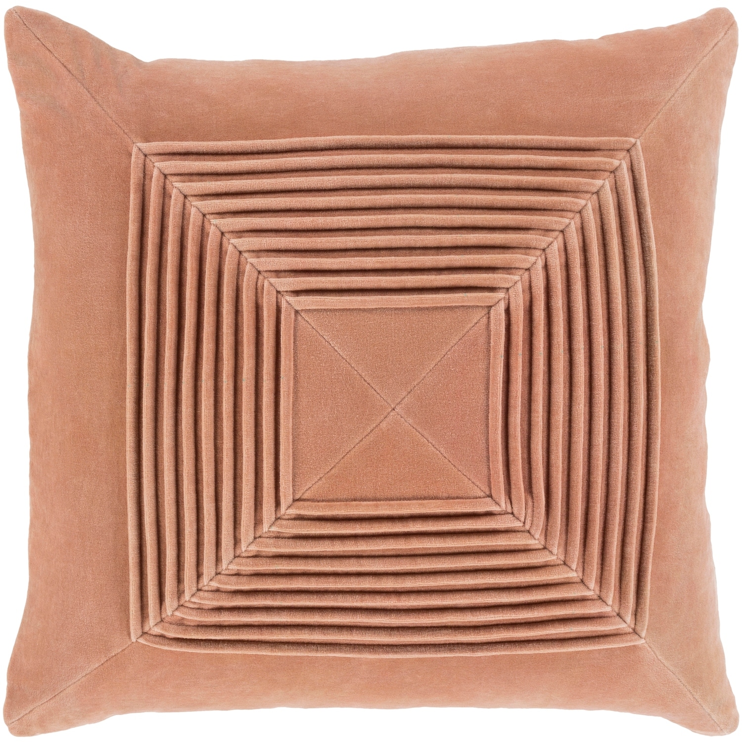 Quadratum Velvet Tan Feather Down or Poly Filled Throw Pillow 18