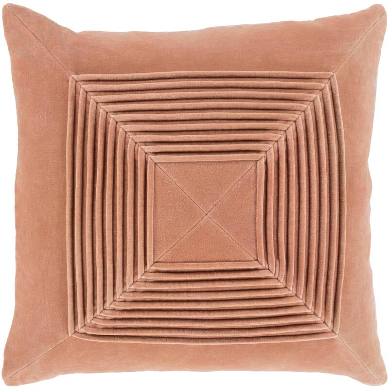 Quadratum Velvet Tan Feather Down or Poly Filled Throw Pillow 20-inch