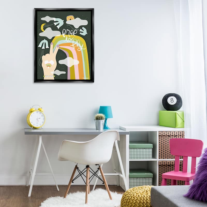 Stupell Boho Free To Fly Framed Floater Canvas Wall Art Design By Mandy Ford Art + Illustration