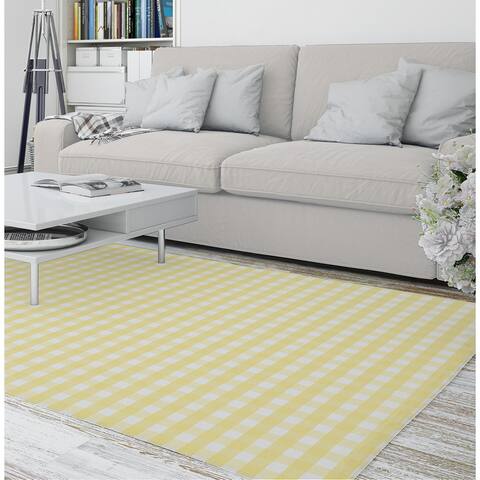BUTTER GINGHAM DREAM Area Rug by Kavka Designs