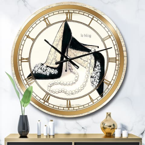 Silver Orchid Borella 'Chic Galm Closet I' Glam Large Wall Clock