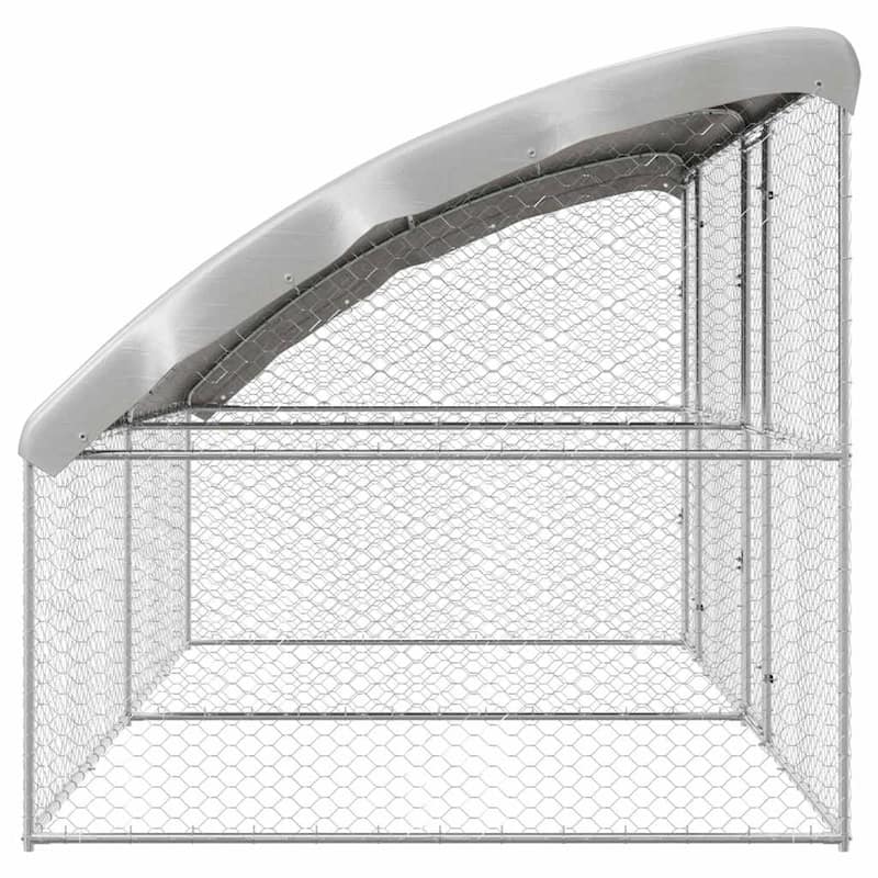 vidaXL Dog Kennel 2 pcs Silver Steel