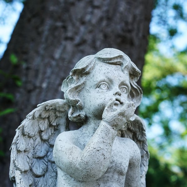 Shop 18 Cherub Angel Sitting On Finial Blowing A Kiss Outdoor