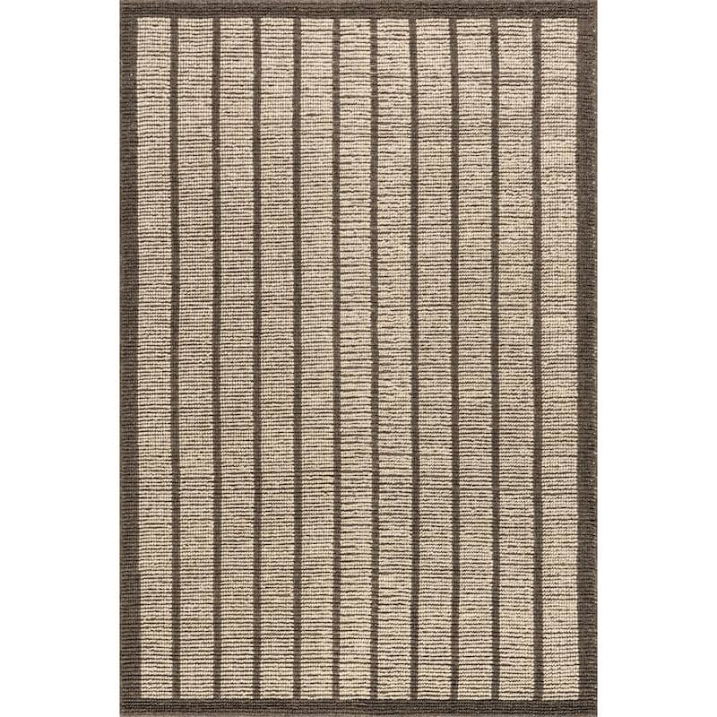 Eva Block Stripe Wool Area Rug