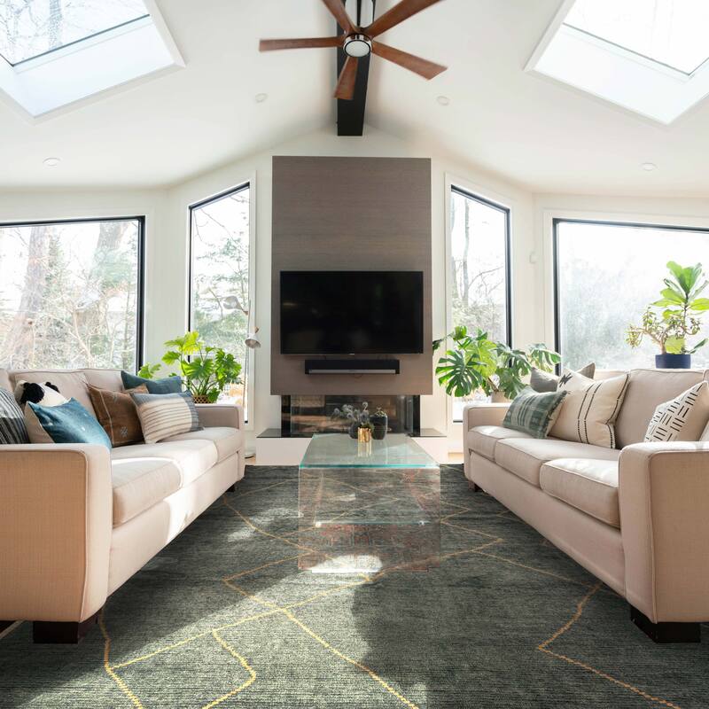 ECARPETGALLERY Hand-knotted Pak Finest Marrakesh Light Green Wool Rug - 9'0 x 12'3