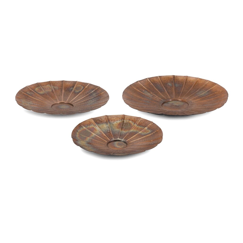 Shop Imax Home 60315 3 Suri Copper Plated Iron Decorative Plates