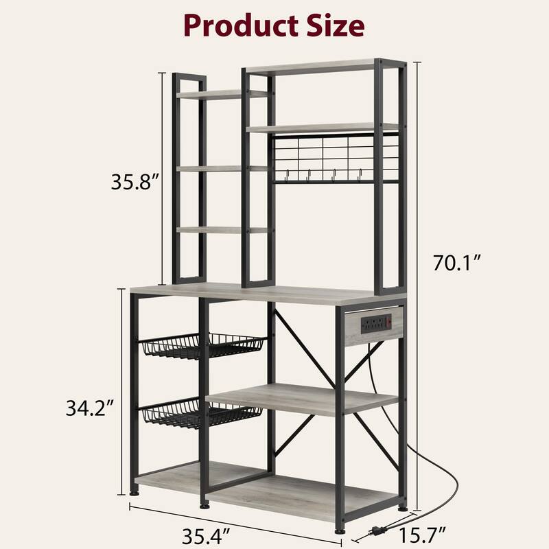 Bakers Rack with Power Outlet