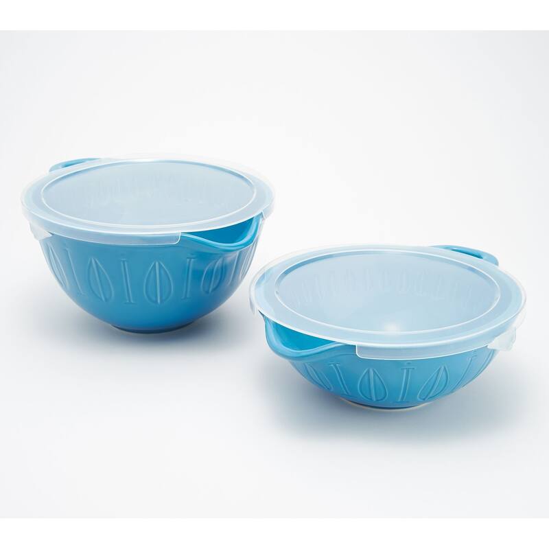 Mad Hungry 2-Piece Lip'n'Loop Mixing Bowl with Lids Model - Blue