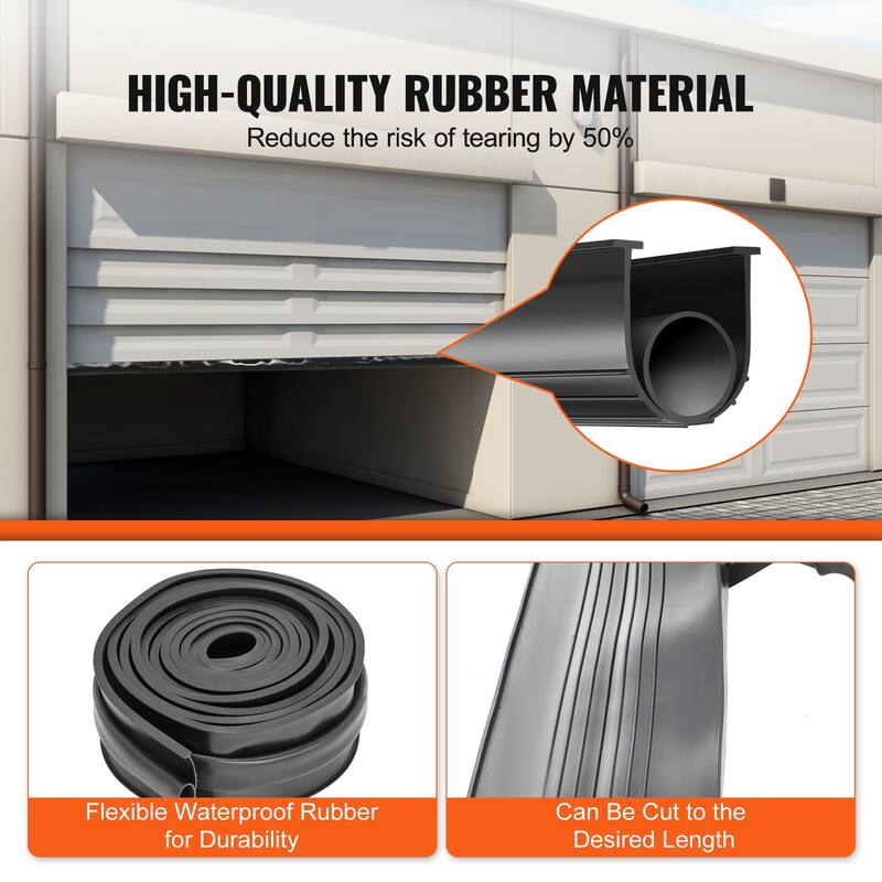 Garage Door Seals Bottom Rubber, U Shape +O Ring Garage Door Weather Stripping, Weatherproof Threshold Buffering Sealing Rubber