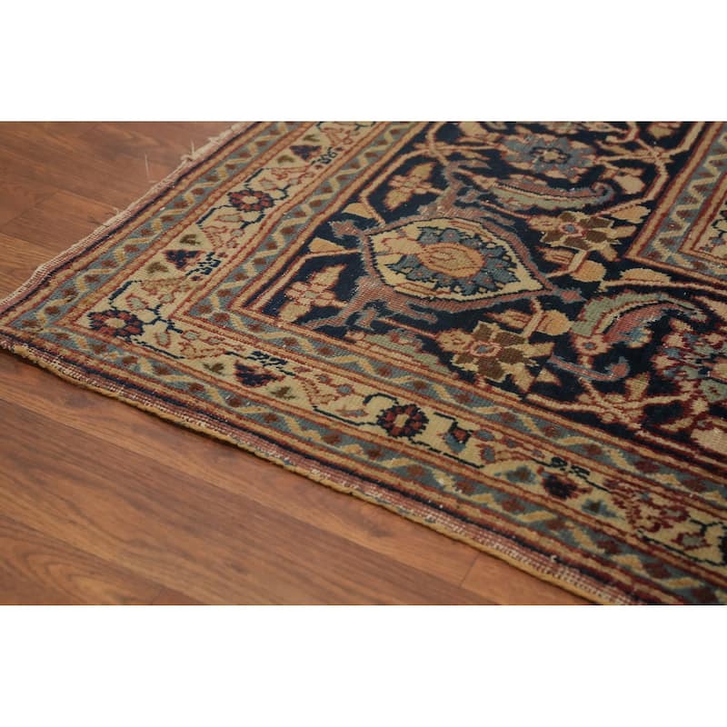 Hand Knotted Oriental 100% Wool Carpet Traditional Floral Oranges & Rust Tabriz Area Rug - 14' 6'' X 10' 11''