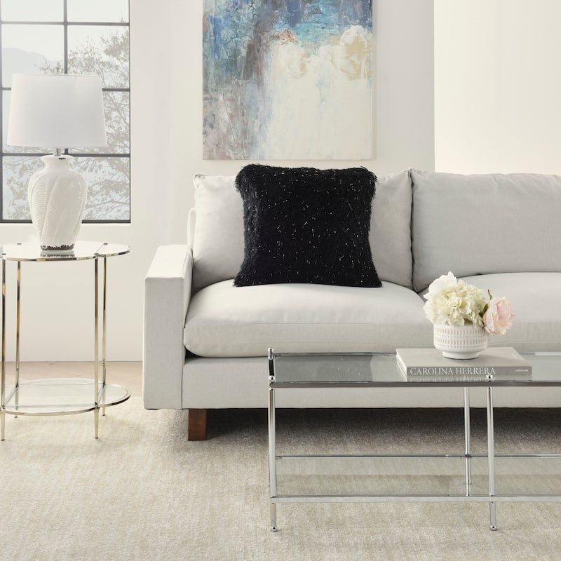 Mina Victory Shag Solid Glam Throw Pillow