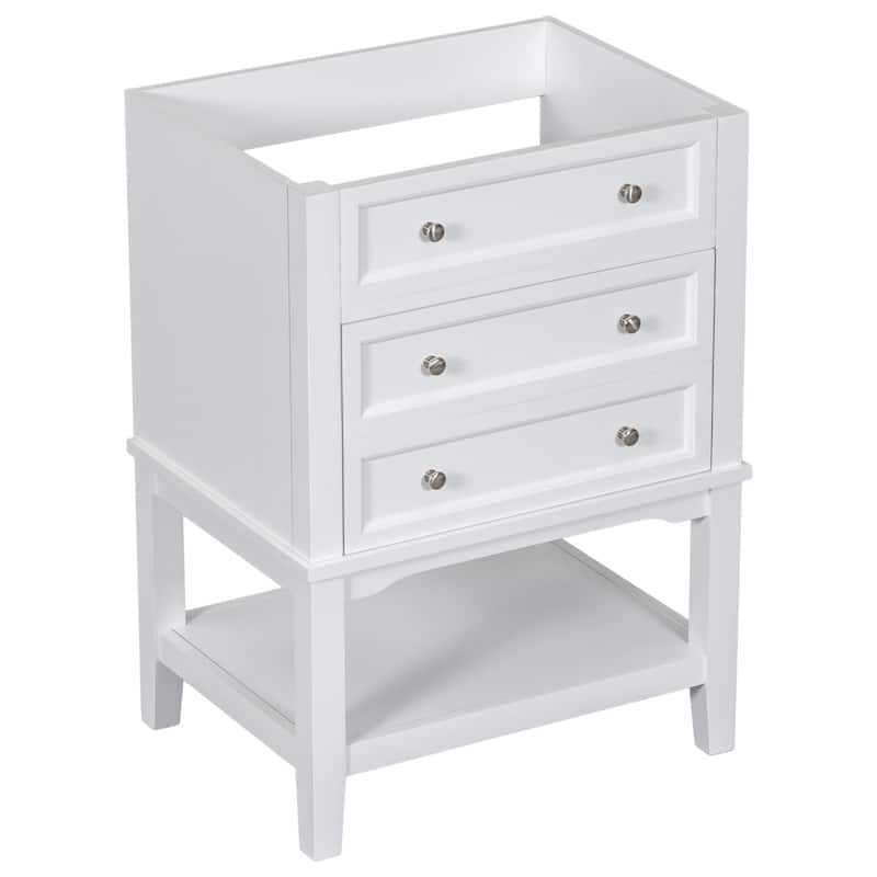 24 in. W x 33 in. H MDF Freestanding BathroomVanity Without Counter Top in White - 24" x 33" in.