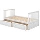 preview thumbnail 7 of 7, Fence-shaped Guardrail Kids Bed Versatile Usage Twin over Twin Bunk Bed with Drawers Kids Furniture Convertible Beds White