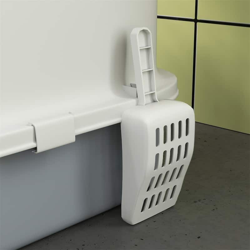 Covered Cat Litter Box with Removable Drawer and Odor Control Bags Top Exit Design for Cats