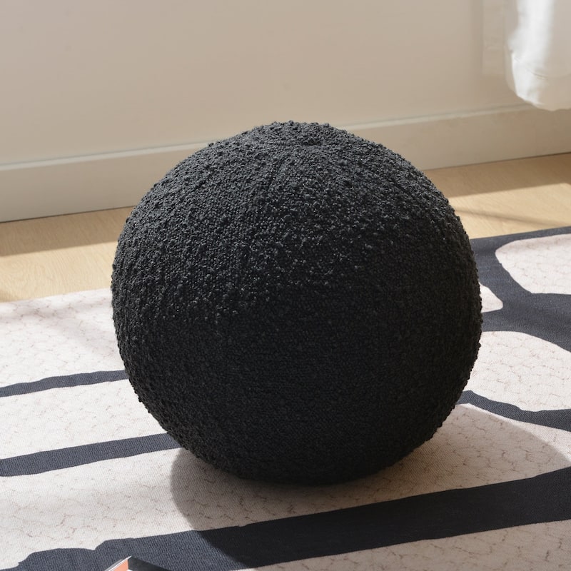 KINWELL Sherpa Boucle Detachable Sphere Decorative Throw Pillow