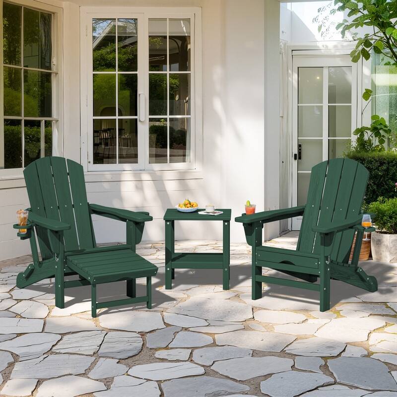 Folding Outdoor Chair with 3-Position Reclining Backrest & Telescoping Footrest