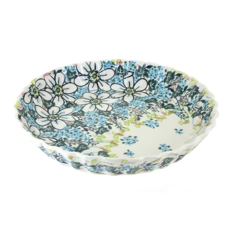 Blue Rose Polish Pottery 100 Vena Pie Plate