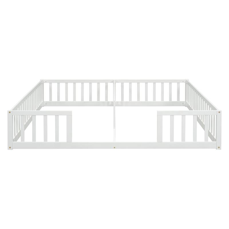 Double Twin Floor Bed with Fence