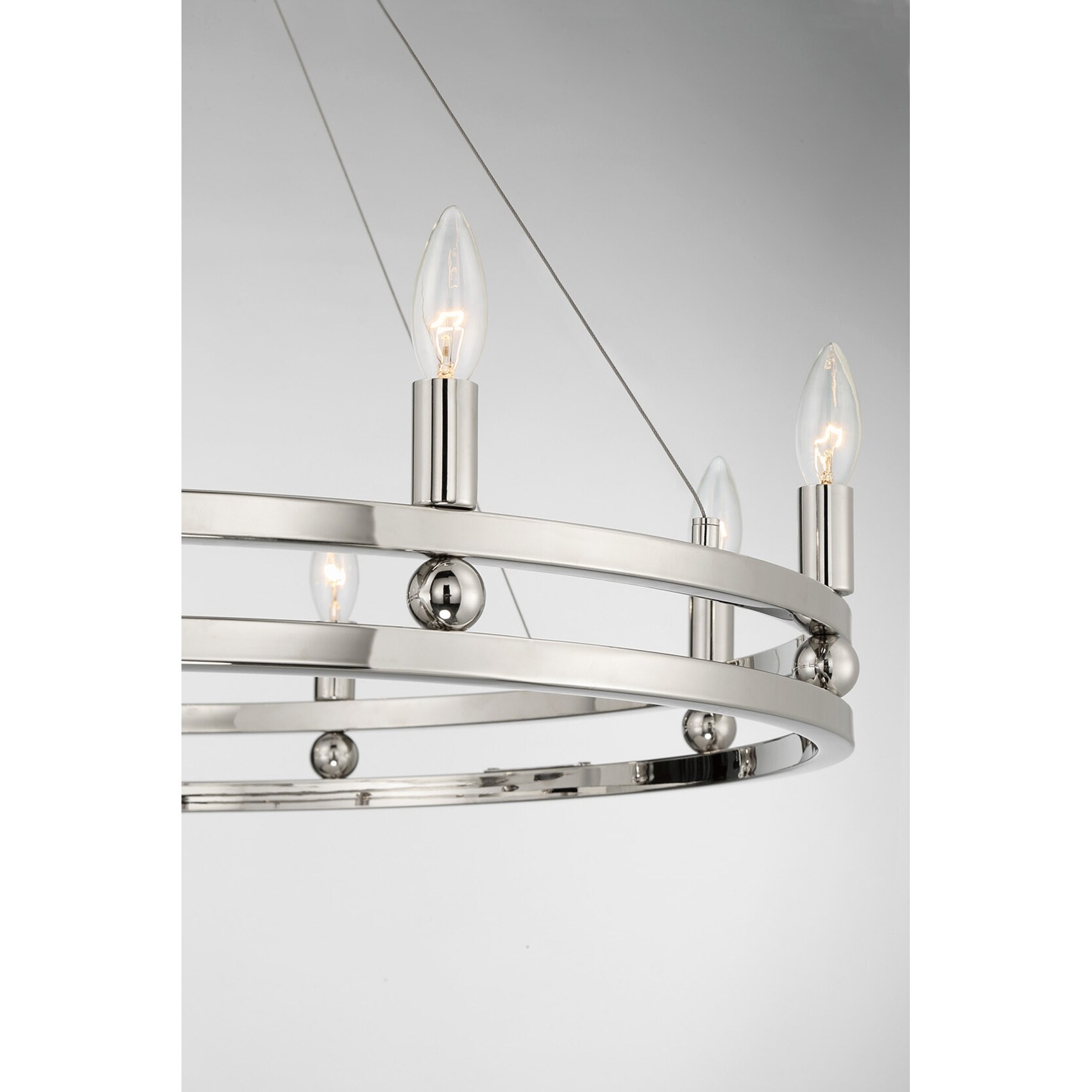 Lumanity Ashland 8-Light Statement Round Nickel Chandelier