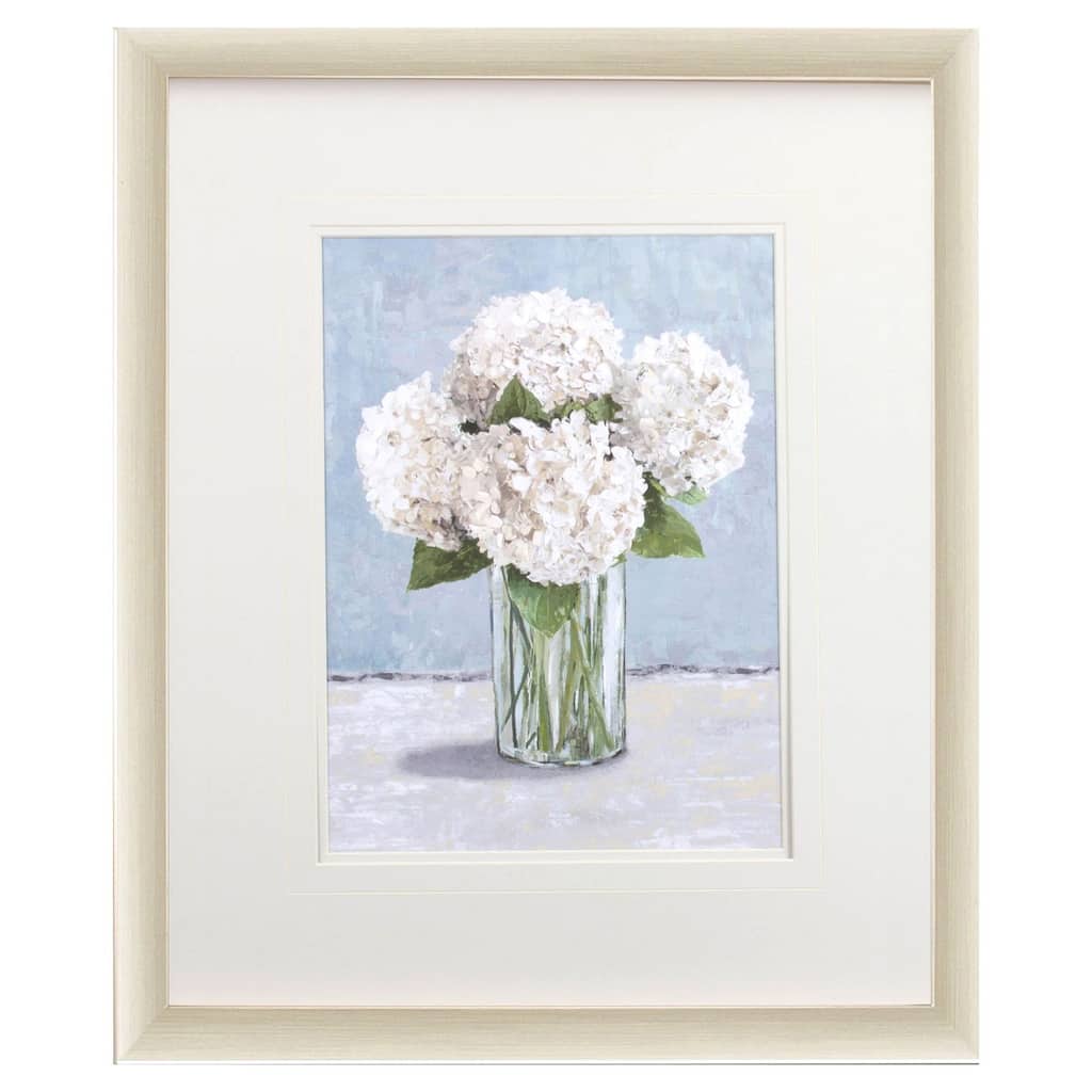 Hydrangeas in Vase I Framed Art Under glass