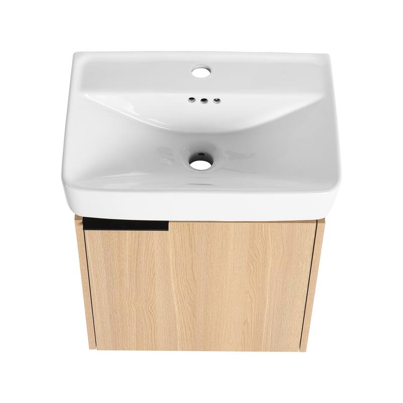 Beingnext 16''/20''/24"/30"/36" Bathroom Vanity with Sink, Floating Bathroom Vanity with Soft Close Door