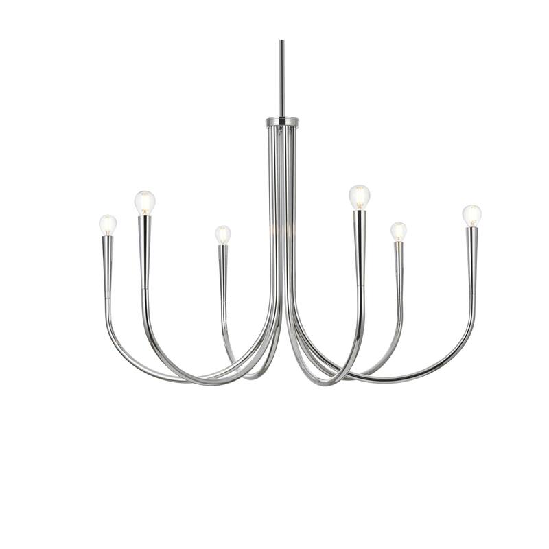 Elegant Lighting LD722D36 Layne 6 Light 36" Wide Taper Candle Style