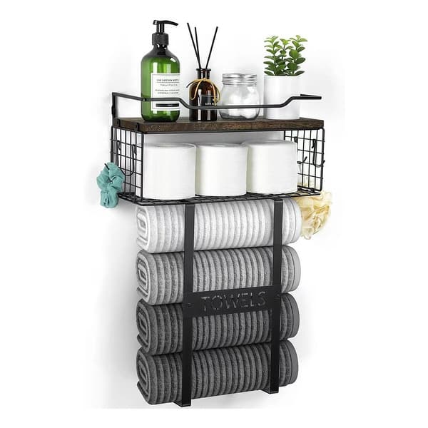 Vervida® Bathroom LED Towel Storage Rack, Towel Racks For Bathroom Wall