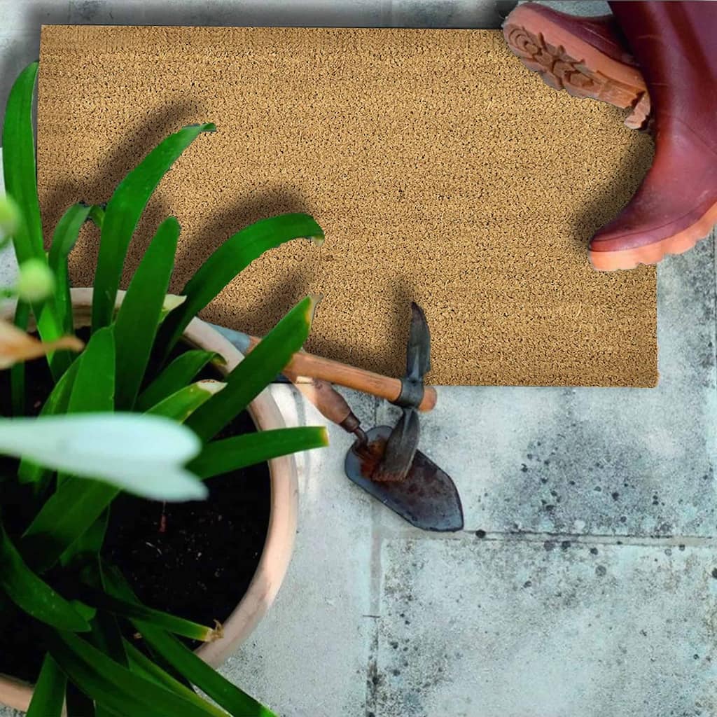 Front Door Mat Coir Coco Fibers Rug 24x16 Inch Natural - 16 W x 24 L x 5/8 H