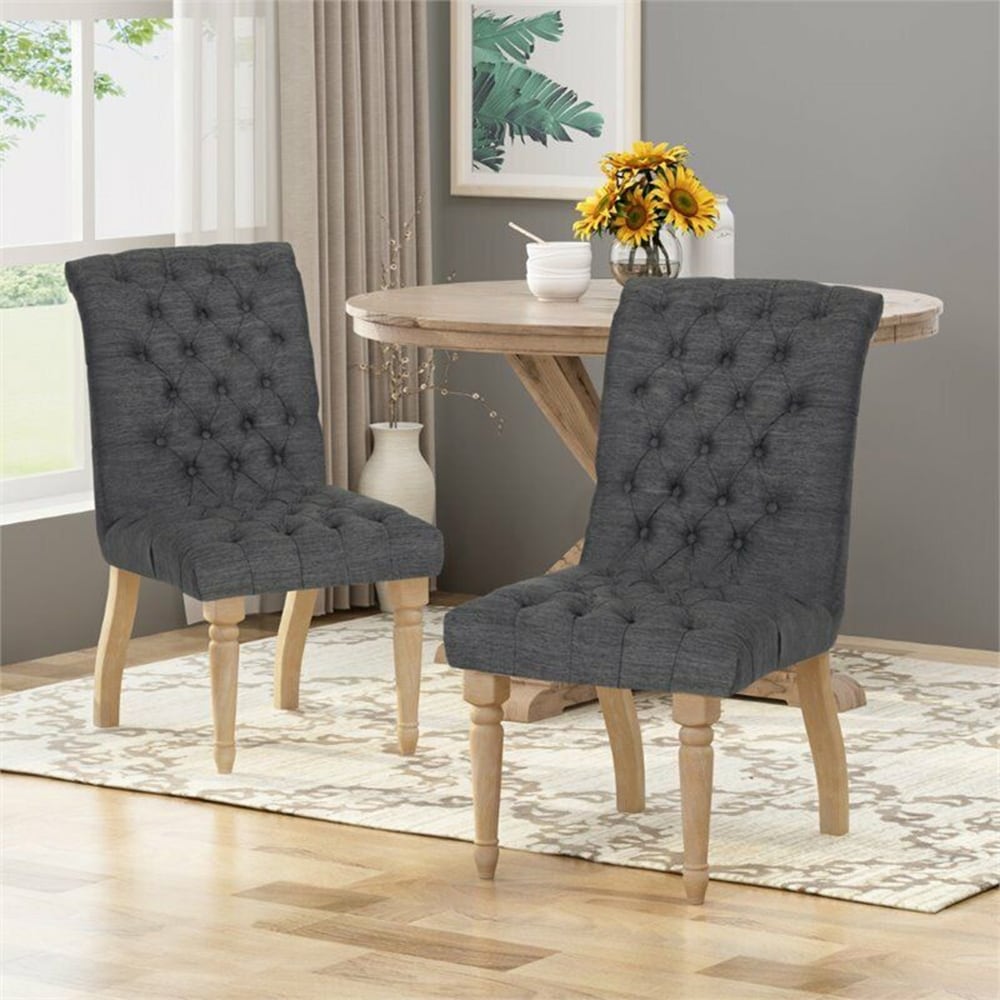 Tufted fabric new arrivals dining chairs