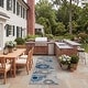 preview thumbnail 1 of 8, SAFAVIEH Cabana Lilah Indoor/ Outdoor Waterproof Patio Floral Rug 2' x 10' Runner - Grey/Blue