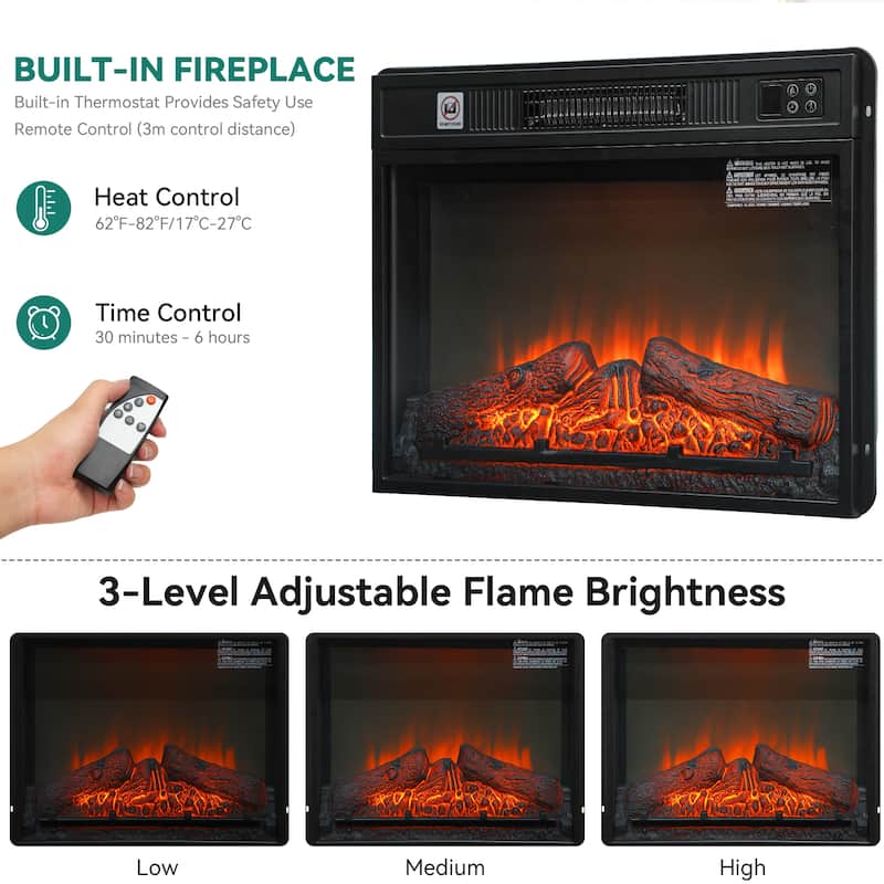 Moasis 65" Fireplace TV Stand W/ 1400W Electric Fireplace